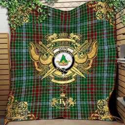Scottish Gayre Clan Tartan Quilt - Military Logo Style Scottish Plaid Tartan Plaid