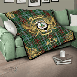 Scottish Gayre Clan Tartan Quilt - Military Logo Style Scottish Plaid Tartan Plaid