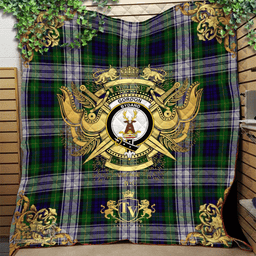 Scottish Gordon Dress 06 Clan Tartan Quilt - Military Logo Style Scottish Plaid Tartan Plaid