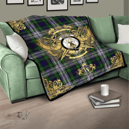 Scottish Gordon Dress 06 Clan Tartan Quilt - Military Logo Style Scottish Plaid Tartan Plaid