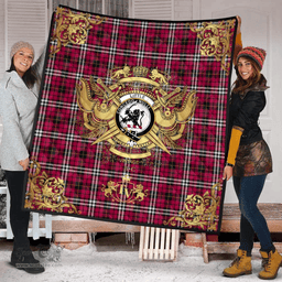 Scottish Little Clan Tartan Quilt - Military Logo Style Scottish Plaid Tartan Plaid