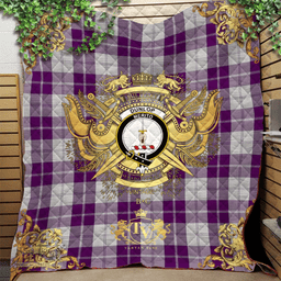 Scottish Dunlop Dress Clan Tartan Quilt - Military Logo Style Scottish Plaid Tartan Plaid