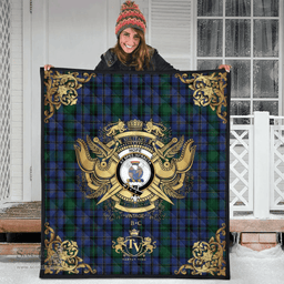 Scottish Hope (Vere - Weir) 03 Clan Tartan Quilt - Military Logo Style Scottish Plaid Tartan Plaid