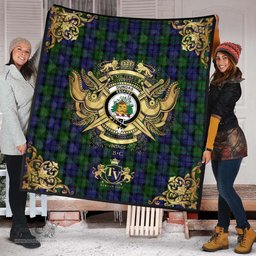 Scottish Dundas 02 Clan Tartan Quilt - Military Logo Style Scottish Plaid Tartan Plaid