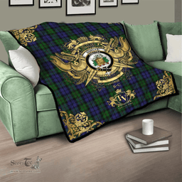 Scottish Dundas 02 Clan Tartan Quilt - Military Logo Style Scottish Plaid Tartan Plaid