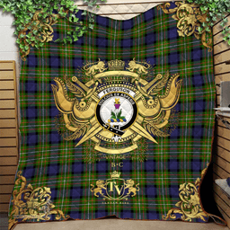 Scottish Ferguson Modern Clan Tartan Quilt - Military Logo Style Scottish Plaid Tartan Plaid