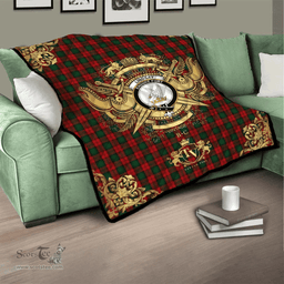 Scottish Lindsay 02 Clan Tartan Quilt - Military Logo Style Scottish Plaid Tartan Plaid