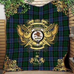 Scottish Graham of Montrose 01 Clan Tartan Quilt - Military Logo Style Scottish Plaid Tartan Plaid