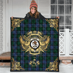Scottish Graham of Montrose 01 Clan Tartan Quilt - Military Logo Style Scottish Plaid Tartan Plaid