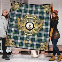 Scottish Gordon Dress Ancient Clan Tartan Quilt - Military Logo Style Scottish Plaid Tartan Plaid