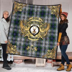 Scottish Gordon Dress 03 Clan Tartan Quilt - Military Logo Style Scottish Plaid Tartan Plaid