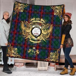 Scottish Jardine Dress Clan Tartan Quilt - Military Logo Style Scottish Plaid Tartan Plaid
