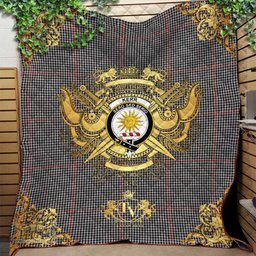 Scottish Kerr Shepherd Clan Tartan Quilt - Military Logo Style Scottish Plaid Tartan Plaid