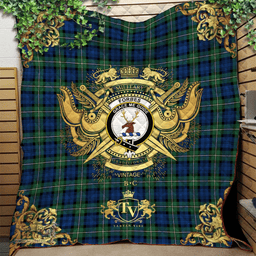 Scottish Forbes Ancient Clan Tartan Quilt - Military Logo Style Scottish Plaid Tartan Plaid