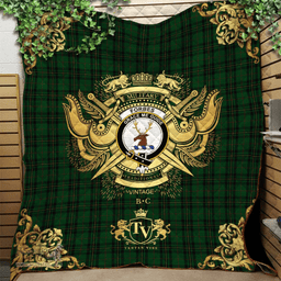 Scottish Forbes - 1842 Clan Tartan Quilt - Military Logo Style Scottish Plaid Tartan Plaid