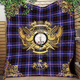 Scottish Dunlop Modern Clan Tartan Quilt - Military Logo Style Scottish Plaid Tartan Plaid