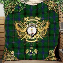 Scottish Henderson (MacKendrick) Clan Tartan Quilt - Military Logo Style Scottish Plaid Tartan Plaid