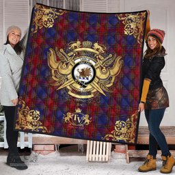 Scottish Leslie J Cant Clan Tartan Quilt - Military Logo Style Scottish Plaid Tartan Plaid