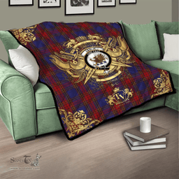 Scottish Leslie J Cant Clan Tartan Quilt - Military Logo Style Scottish Plaid Tartan Plaid