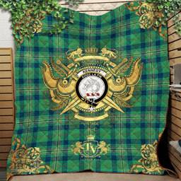 Scottish Kennedy Ancient Clan Tartan Quilt - Military Logo Style Scottish Plaid Tartan Plaid