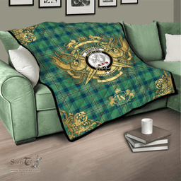 Scottish Kennedy Ancient Clan Tartan Quilt - Military Logo Style Scottish Plaid Tartan Plaid
