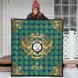 Scottish Kennedy Ancient Clan Tartan Quilt - Military Logo Style Scottish Plaid Tartan Plaid