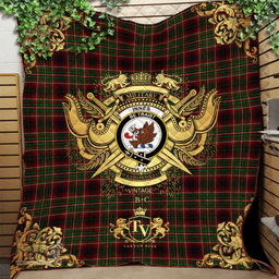 Scottish Innes of Cowie Clan Tartan Quilt - Military Logo Style Scottish Plaid Tartan Plaid
