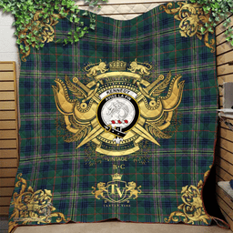 Scottish Kennedy Modern Clan Tartan Quilt - Military Logo Style Scottish Plaid Tartan Plaid