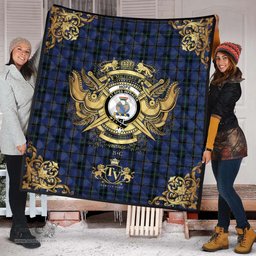 Scottish Hope (Vere - Weir) 04 Clan Tartan Quilt - Military Logo Style Scottish Plaid Tartan Plaid