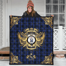 Scottish Hope (Vere - Weir) 04 Clan Tartan Quilt - Military Logo Style Scottish Plaid Tartan Plaid