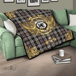 Scottish Little Arisaid Clan Tartan Quilt - Military Logo Style Scottish Plaid Tartan Plaid