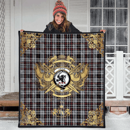 Scottish Little Arisaid Clan Tartan Quilt - Military Logo Style Scottish Plaid Tartan Plaid
