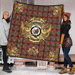Scottish Innes Ancient Clan Tartan Quilt - Military Logo Style Scottish Plaid Tartan Plaid