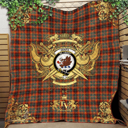 Scottish Innes Ancient Clan Tartan Quilt - Military Logo Style Scottish Plaid Tartan Plaid