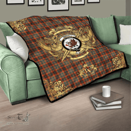 Scottish Innes Ancient Clan Tartan Quilt - Military Logo Style Scottish Plaid Tartan Plaid