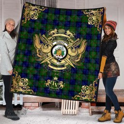 Scottish Dundas Modern Clan Tartan Quilt - Military Logo Style Scottish Plaid Tartan Plaid