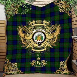 Scottish Dundas Modern Clan Tartan Quilt - Military Logo Style Scottish Plaid Tartan Plaid