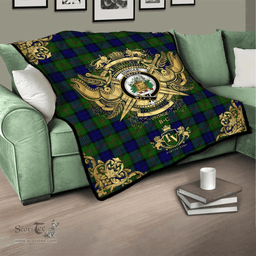 Scottish Dundas Modern Clan Tartan Quilt - Military Logo Style Scottish Plaid Tartan Plaid