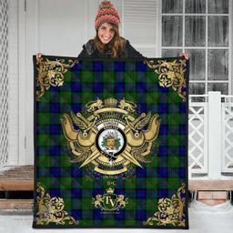 Scottish Dundas Modern Clan Tartan Quilt - Military Logo Style Scottish Plaid Tartan Plaid