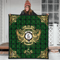 Scottish Kincaid Clan Tartan Quilt - Military Logo Style Scottish Plaid Tartan Plaid