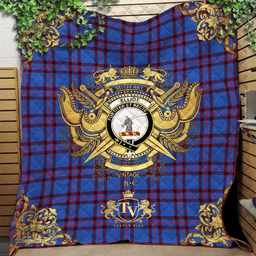 Scottish Elliot Modern Clan Tartan Quilt - Military Logo Style Scottish Plaid Tartan Plaid