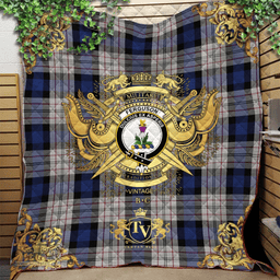 Scottish Ferguson Dress Clan Tartan Quilt - Military Logo Style Scottish Plaid Tartan Plaid