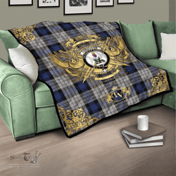 Scottish Ferguson Dress Clan Tartan Quilt - Military Logo Style Scottish Plaid Tartan Plaid