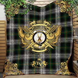 Scottish Gordon Dress 07 Clan Tartan Quilt - Military Logo Style Scottish Plaid Tartan Plaid