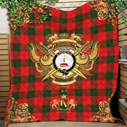Scottish Erskine Modern Clan Tartan Quilt - Military Logo Style Scottish Plaid Tartan Plaid