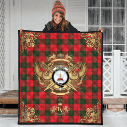 Scottish Erskine Modern Clan Tartan Quilt - Military Logo Style Scottish Plaid Tartan Plaid