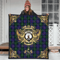 Scottish MacPhail Hunting 02 Clan Tartan Quilt - Military Logo Style Scottish Plaid Tartan Plaid