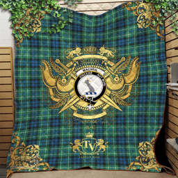 Scottish MacNeil of Colonsay Ancient Clan Tartan Quilt - Military Logo Style Scottish Plaid Tartan Plaid