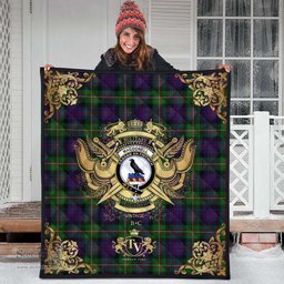 Scottish MacDonell of Glengarry 03 Clan Tartan Quilt - Military Logo Style Scottish Plaid Tartan Plaid