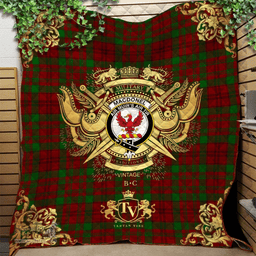 Scottish MacDonell of Keppoch 03 Clan Tartan Quilt - Military Logo Style Scottish Plaid Tartan Plaid